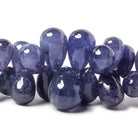 12x6-17x6mm Tanzanite plain tear drop beads 9.5 inch 72 pieces AA grade - Beadsofcambay.com