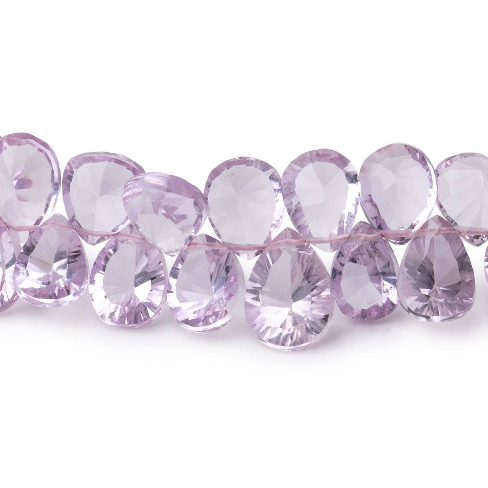 12x7-13x9mm Pink Amethyst Concave Faceted Pear Beads 8 inch 51 pieces AAA - Beadsofcambay.com