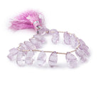 12x7-15x9mm Pink Amethyst Carved Pear Beads 8 inch 19 pieces - Beadsofcambay.com