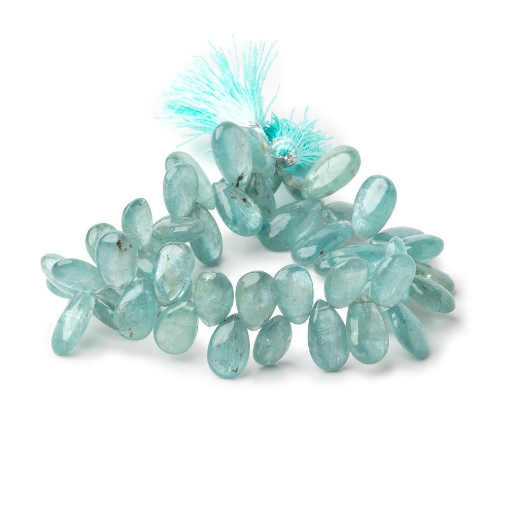 12x7-16x8mm Teal Kyanite Plain Pear Beads 7.5 inch 49 pieces - Beadsofcambay.com
