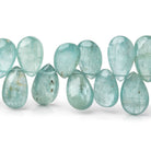 12x7-16x8mm Teal Kyanite Plain Pear Beads 7.5 inch 49 pieces - Beadsofcambay.com