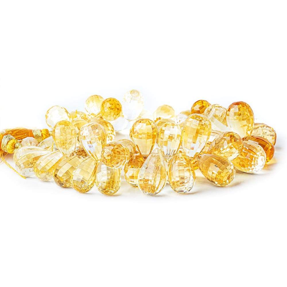 12x7-17x12mm Citrine Beads Tear Drop Briolettes 8 inch 52 pieces AAA - Beadsofcambay.com