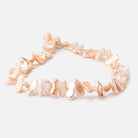 12x7-18x8mm Rosy Peach Side Drill Biwa Freshwater Pearls 16 inch 54 Beads - Beadsofcambay.com
