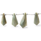 12x7-21x10mm Cat's Eye Quartz Faceted Shield Beads 8 inch 15 pieces - Beadsofcambay.com