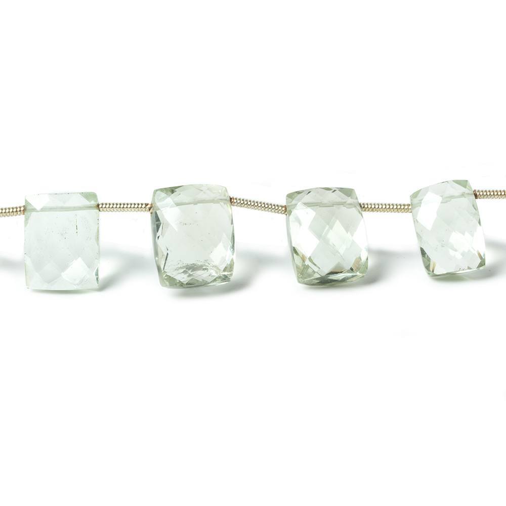 12x7mm-14x10mm Prasiolite Side Drilled Rectangle Beads 13 pieces - Beadsofcambay.com