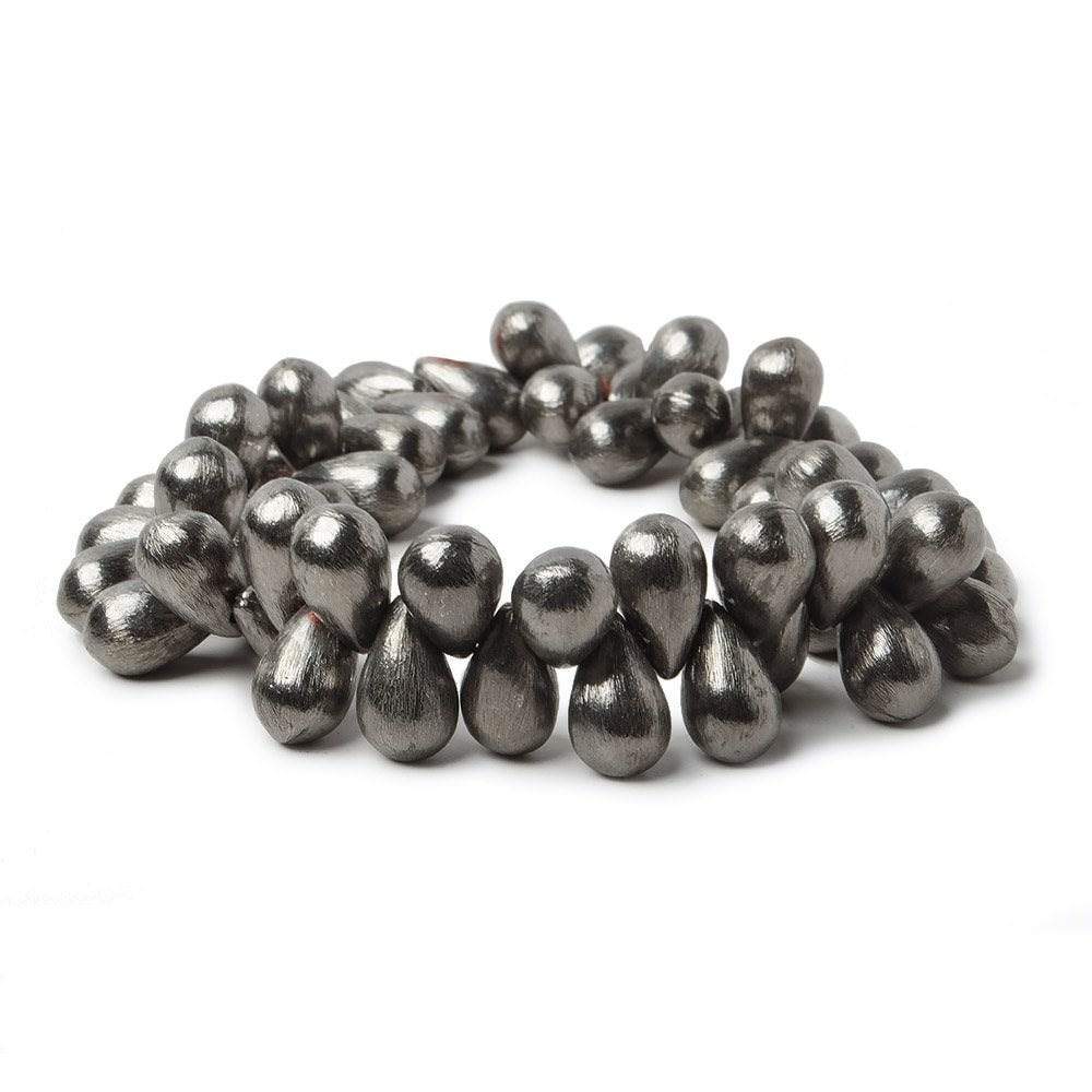 12x7mm Black Gold plated Brushed Tear Drop Beads 8 inch 50 pieces - Beadsofcambay.com