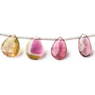 12x8-13x10mm Multi Color Tourmaline Faceted Pear Beads 7 inch 14 pieces - Beadsofcambay.com