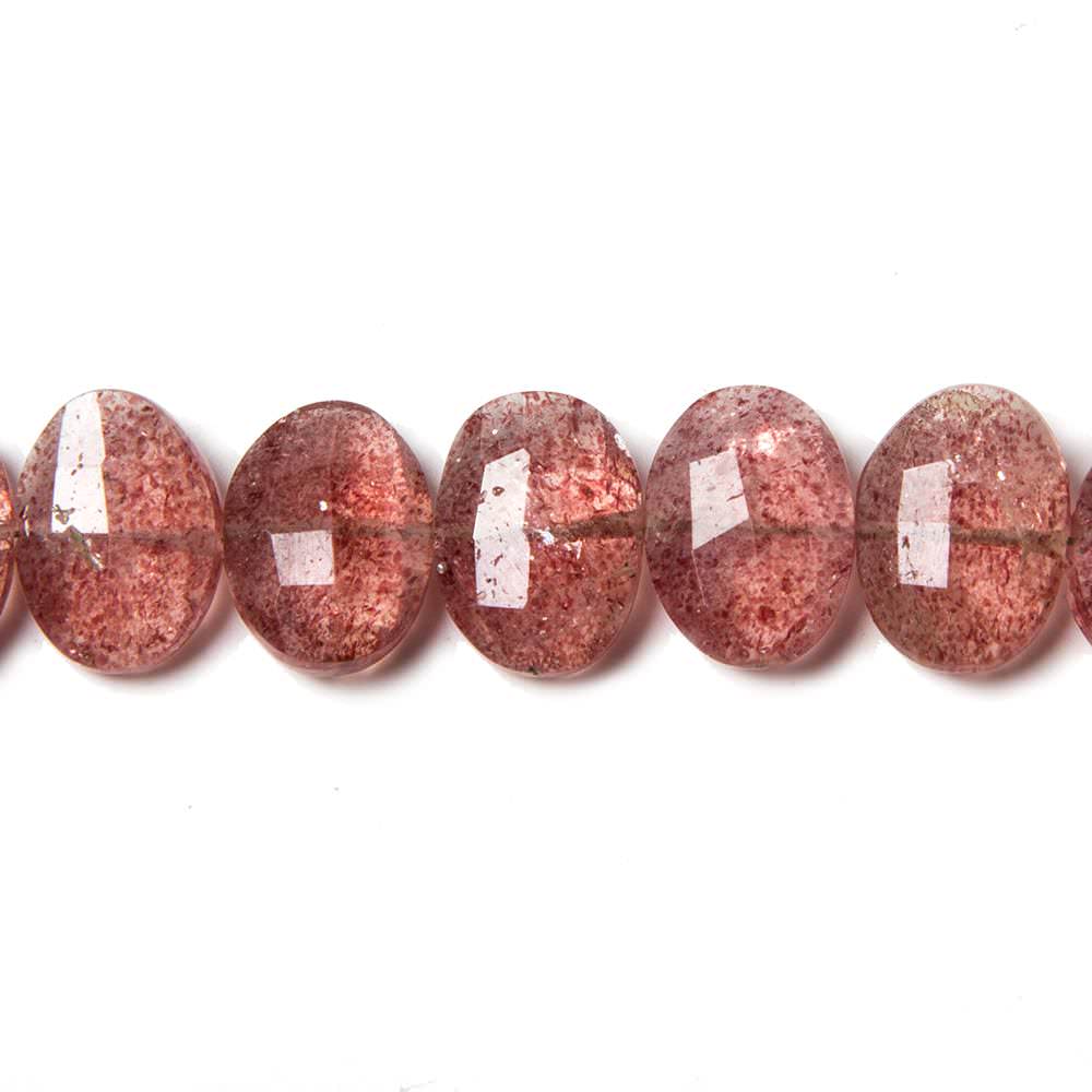 12x8-13x10mm Strawberry Quartz side drilled Faceted Cushions 6.5 inch 18 Beads - Beadsofcambay.com