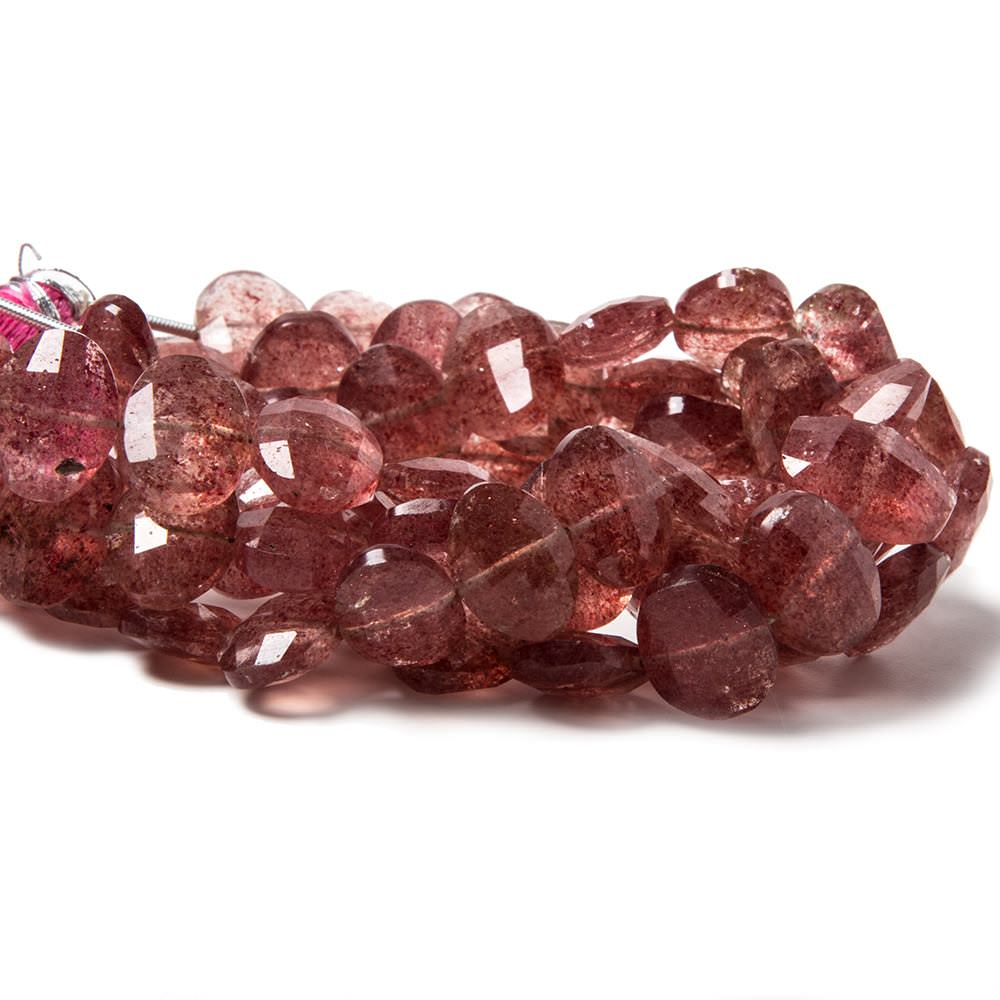 12x8-13x10mm Strawberry Quartz side drilled Faceted Cushions 6.5 inch 18 Beads - Beadsofcambay.com