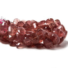 12x8-13x10mm Strawberry Quartz side drilled Faceted Cushions 6.5 inch 18 Beads - Beadsofcambay.com