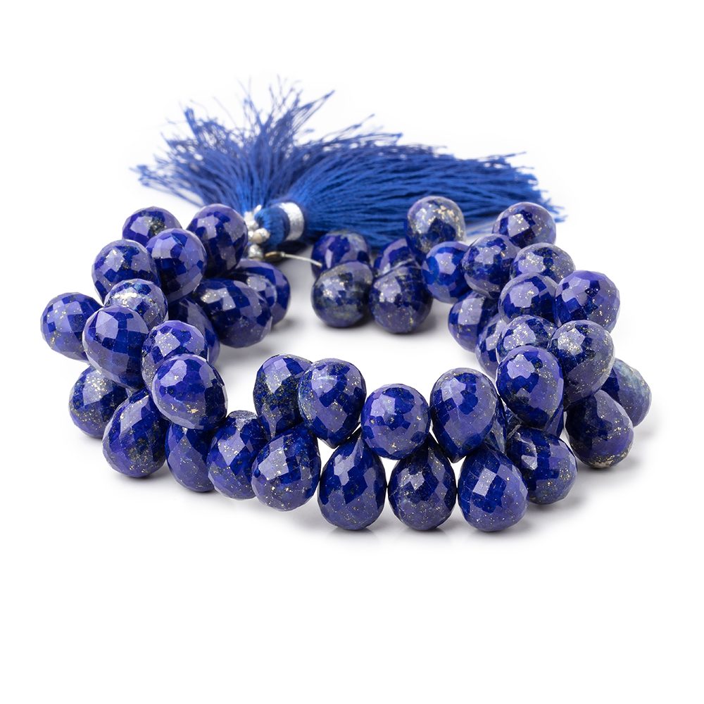 12x8-13x9mm Lapis Lazuli Faceted Tear Drop Beads 8 inch 52 pieces - Beadsofcambay.com