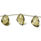 12x8 - 14x9mm Olive Quartz Faceted Freeshape Beads 4.5 inch 7 pieces - Beadsofcambay.com