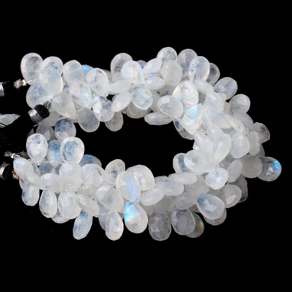 12x8-14x9mm Rainbow Moonstone Faceted Pear Beads 9 inch 60 pieces - Beadsofcambay.com