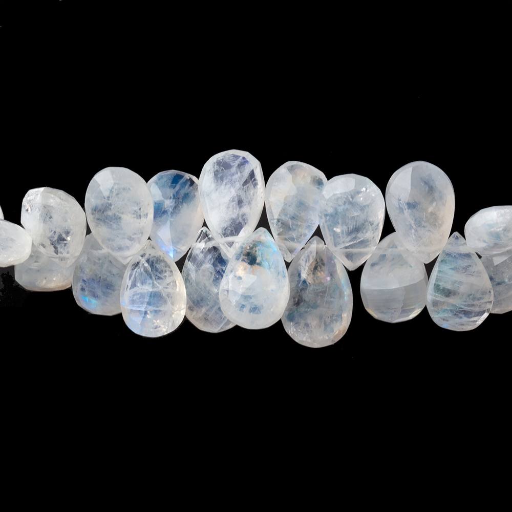 12x8-14x9mm Rainbow Moonstone Faceted Pear Beads 9 inch 60 pieces - Beadsofcambay.com