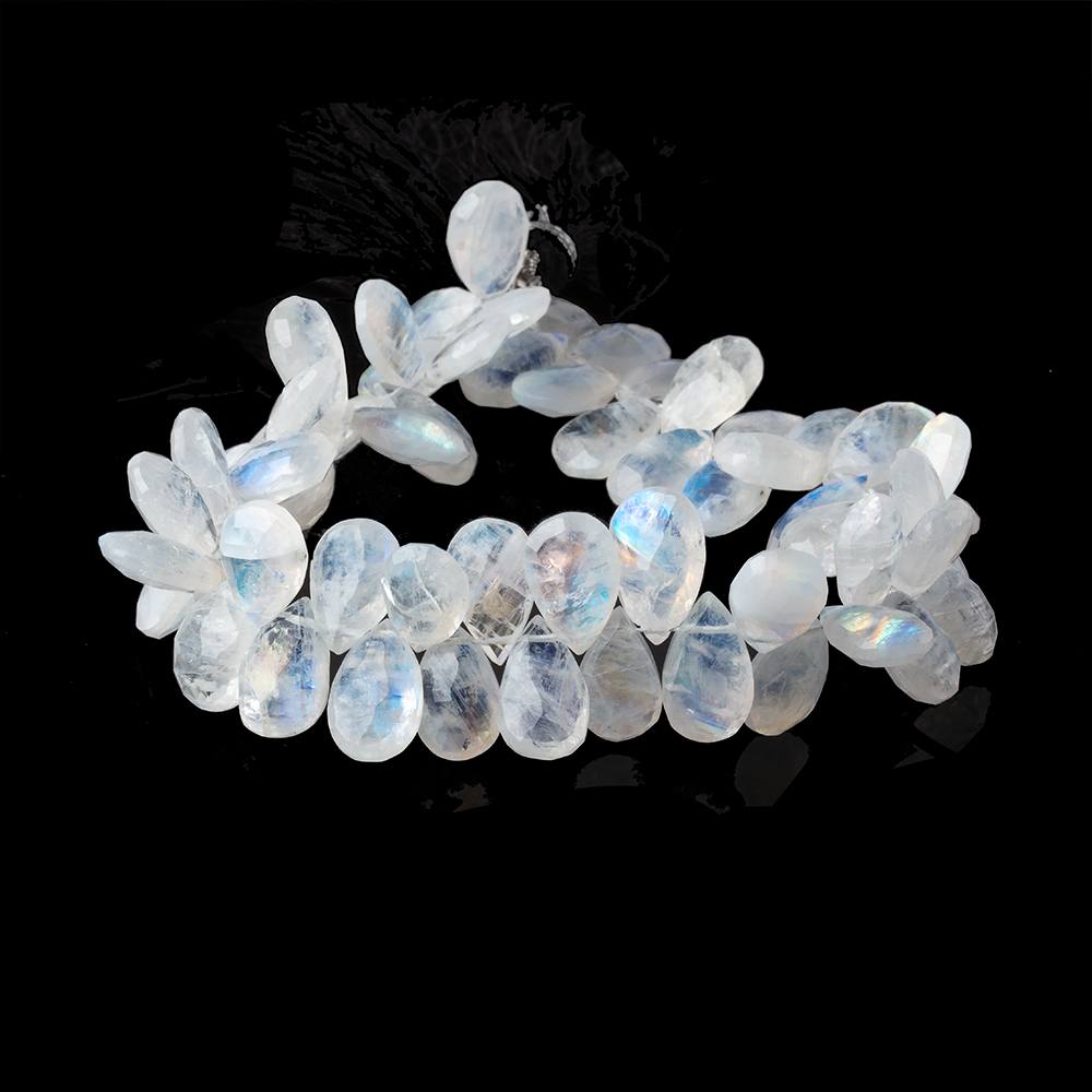 12x8-14x9mm Rainbow Moonstone Faceted Pear Beads 9 inch 60 pieces - Beadsofcambay.com