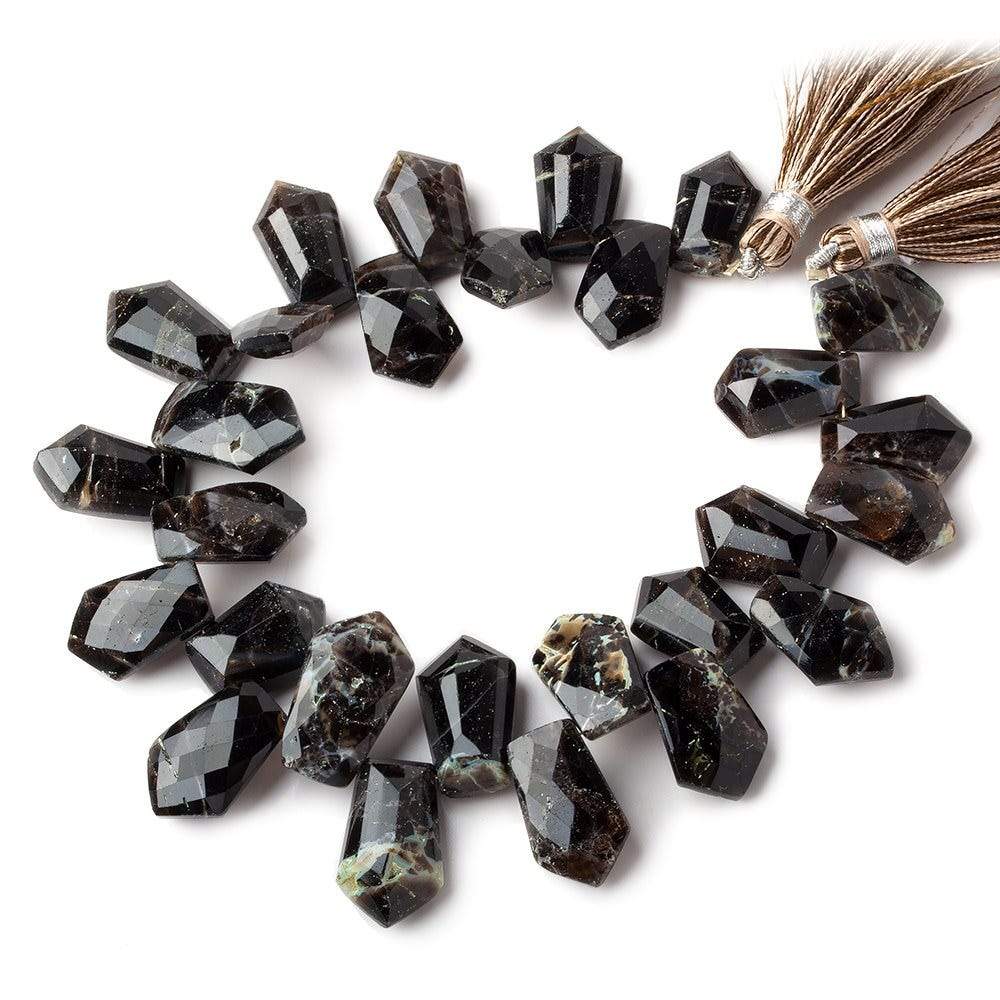 12x8-17x10mm Rapid City Jasper top drilled Faceted Shield beads 8 inch 28 pieces AAA - Beadsofcambay.com