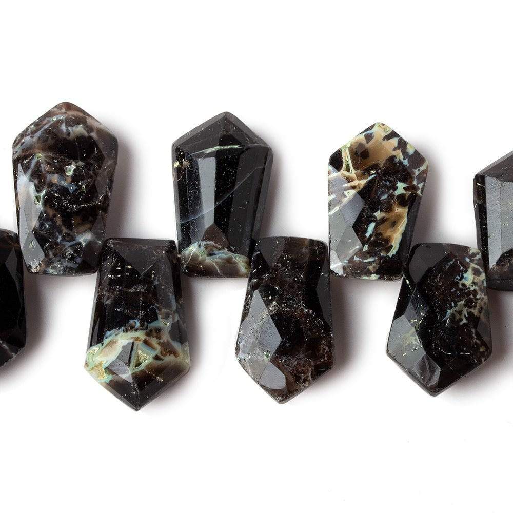 12x8-17x10mm Rapid City Jasper top drilled Faceted Shield beads 8 inch 28 pieces AAA - Beadsofcambay.com