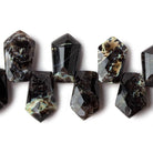 12x8-17x10mm Rapid City Jasper top drilled Faceted Shield beads 8 inch 28 pieces AAA - Beadsofcambay.com