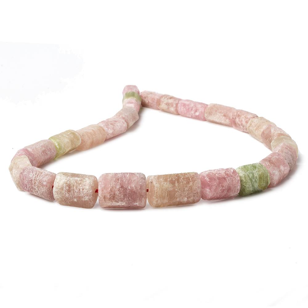 12x8-20x12mm Matte Multi Tourmaline natural crystal beads 16 inch 25 pieces A - Beadsofcambay.com