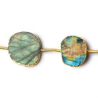 12x8-20x18mm Gold Leafed Labradorite Slice Strand 7 inch 7 beads - Beadsofcambay.com