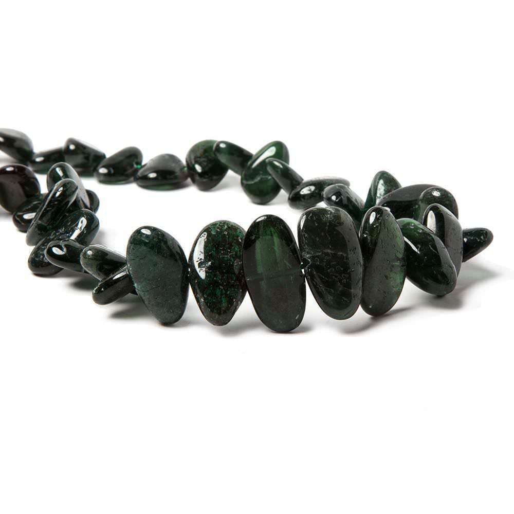 12x8-21x12mm Chrome Diopside side drilled plain nugget beads 16 inch 39 pcs - Beadsofcambay.com