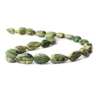 12x8-21x12mm Green Opal straight drill pain pear beads 18.5 inch 27 pieces - Beadsofcambay.com