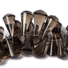 12x8-24x12mm Smoky Quartz top drill faceted pendulum bead 6 inch 52 pieces AAA - Beadsofcambay.com