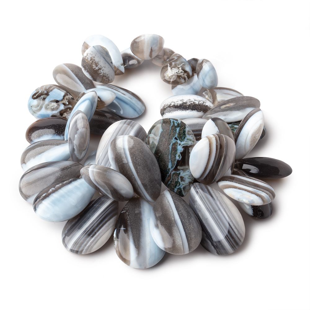 12x8-25x16mm Banded Owyhee Opal Plain Pear Beads 7 inch 42 pieces AA - Beadsofcambay.com