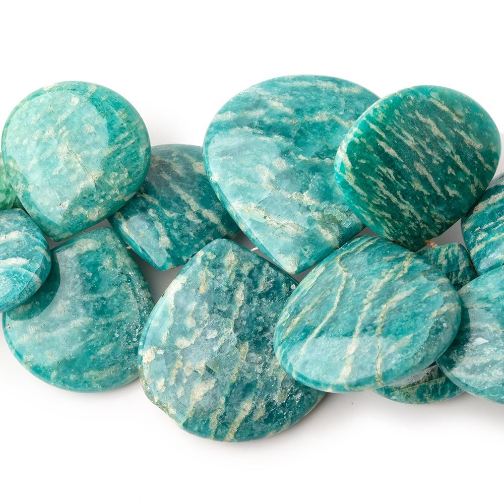 12x8-30mm Russian Amazonite Plain Hearts & Pears 8 inch 33 Beads - Beadsofcambay.com