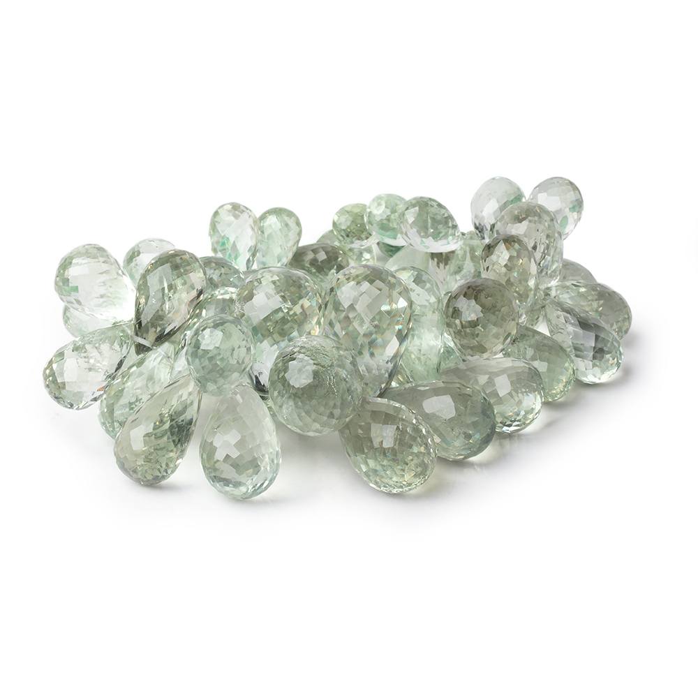 12x8-30x15mm Prasiolite Faceted Tear Drop Beads 8 inch 55 pieces AAA - Beadsofcambay.com