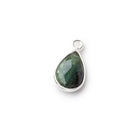 12x8.5mm Sterling Silver Bezel Green Tourmaline Faceted Pear 1 Pendant - Beadsofcambay.com