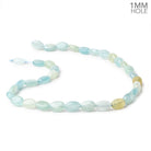 12x8mm Multi Beryl Plain Oval Beads 16 inch 34 pieces 1mm hole - Beadsofcambay.com