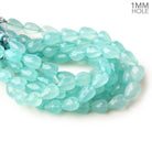 12x8mm Seafoam Blue Chalcedony straight drilled faceted tear drop beads 8 inch 17 large hole beads - Beadsofcambay.com