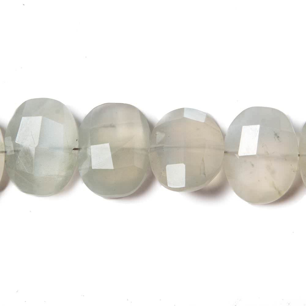 12x9-13x10mm Cream Moonstone side drilled Faceted Cushions 7 inch 17 Beads - Beadsofcambay.com