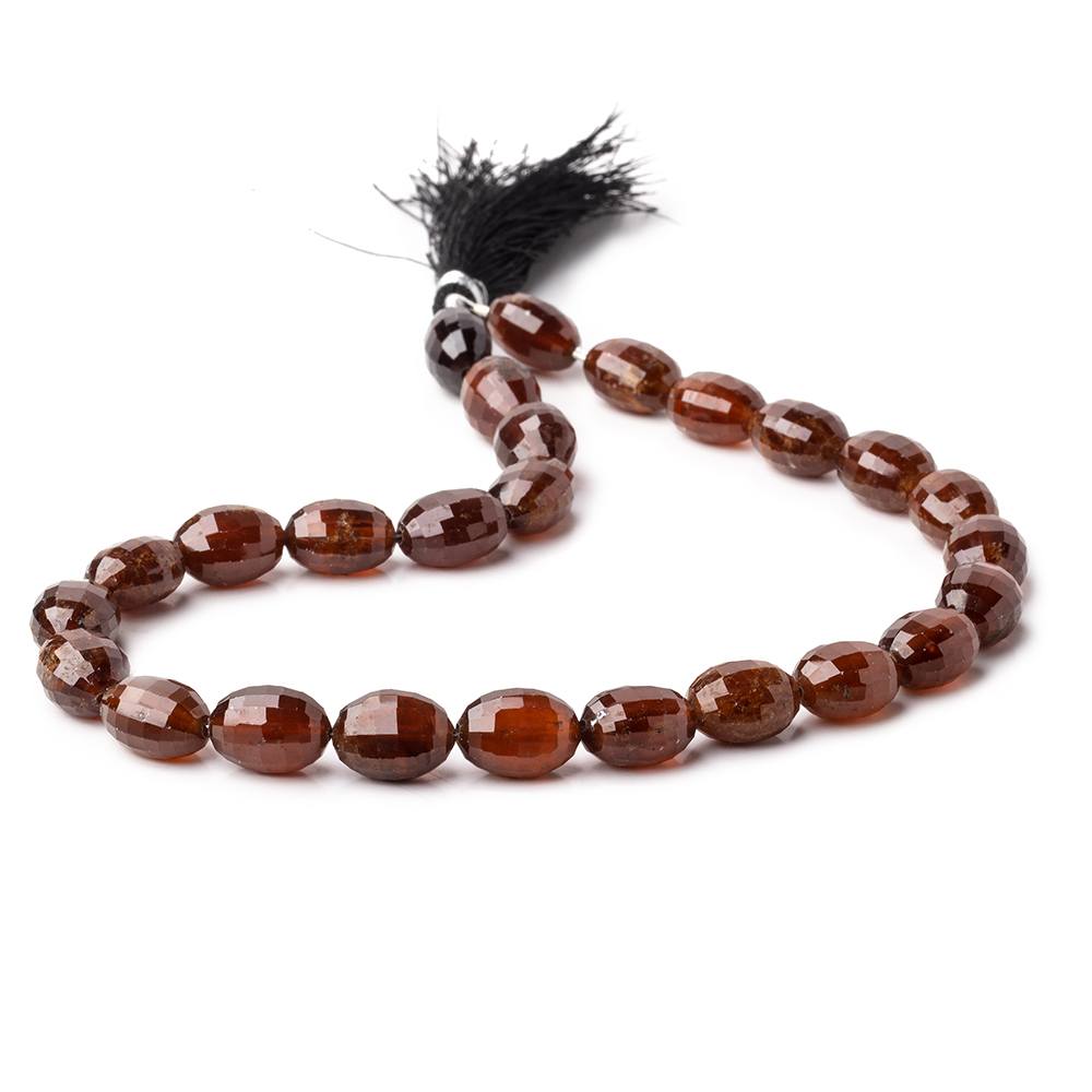 12x9-13x10mm Hessonite Garnet Checkerboard Ovals 13.5 inch 26 beads 1mm hole - Beadsofcambay.com