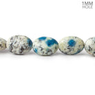 12x9-13x9mm K2 Azurite Granite "K2 Jasper" plain Ovals 7.5 inch 17 beads 1mm hole - Beadsofcambay.com