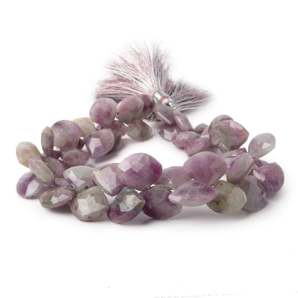 12x9-14x10mm Ruby In Marble Beads Fan Briolette 8 inch 47 pieces - Beadsofcambay.com