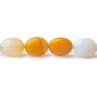 12x9-14x10mm White and Yellow Opal plain oval beads 7.5 inch 15 pieces - Beadsofcambay.com