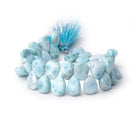 12x9-14x11mm Larimar Plain Pear Beads 7.5 inch 37 pieces AA - Beadsofcambay.com