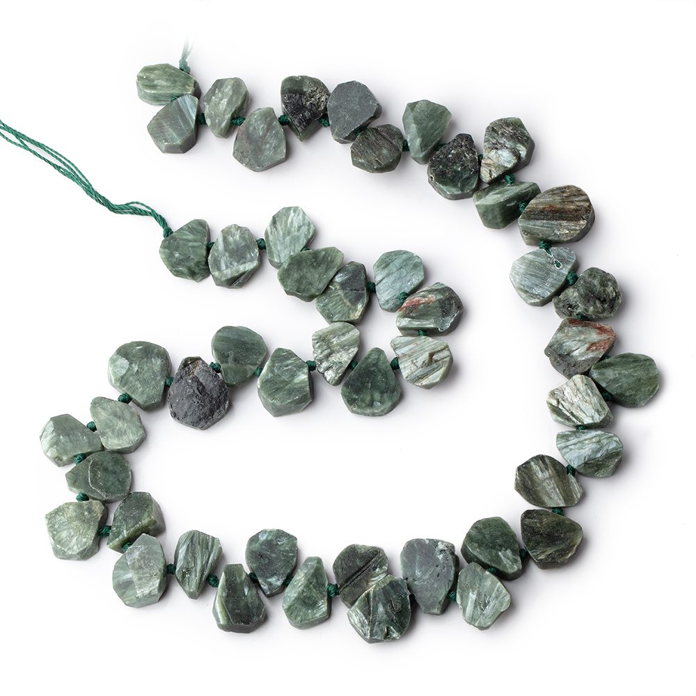 12x9-14x11mm Seraphinite Top Drill Freeshape Beads 16 inch 48 pieces - Beadsofcambay.com