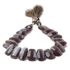 12x9-15x10mm Chocolate Moonstone Side Drill Cushion Beads 8 inch 21 pcs - Beadsofcambay.com