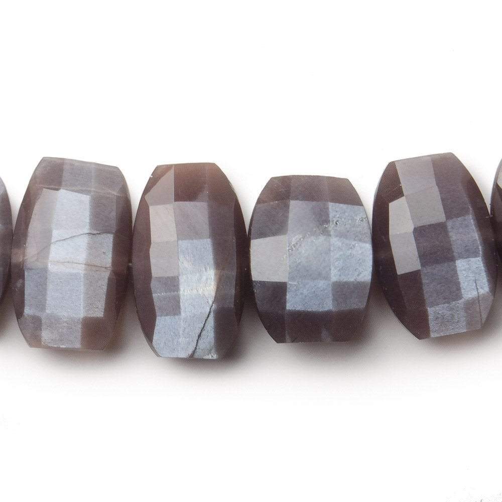 12x9-15x10mm Chocolate Moonstone Side Drill Cushion Beads 8 inch 21 pcs - Beadsofcambay.com