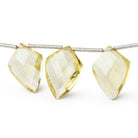 12x9-15x10mm Lemon Quartz Faceted Shield Beads 8 inch 15 pieces - Beadsofcambay.com