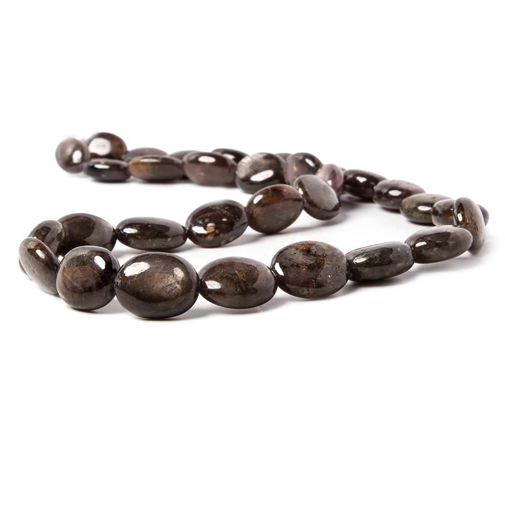 12x9-16.5x13mm Chocolate Sapphire Plain Oval Beads 18 inch 31 pieces - Beadsofcambay.com