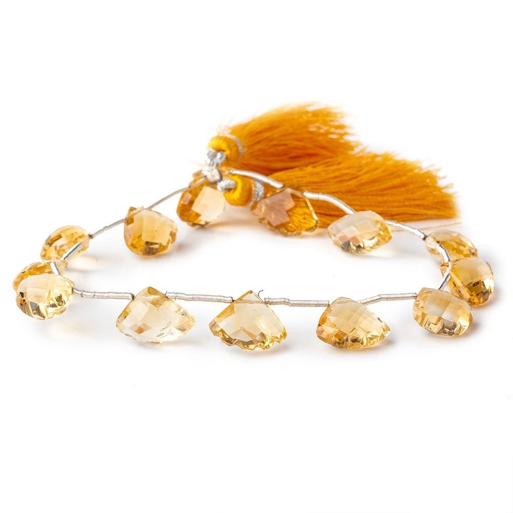 12x9-16x13mm Citrine Bead Faceted Fan Beads 8 inch 14 pieces - Beadsofcambay.com
