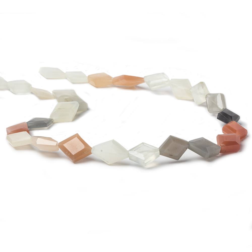 12x9-17x10mm Multi-Color Moonstone faceted kite 14.5 inches 25 Beads - Beadsofcambay.com