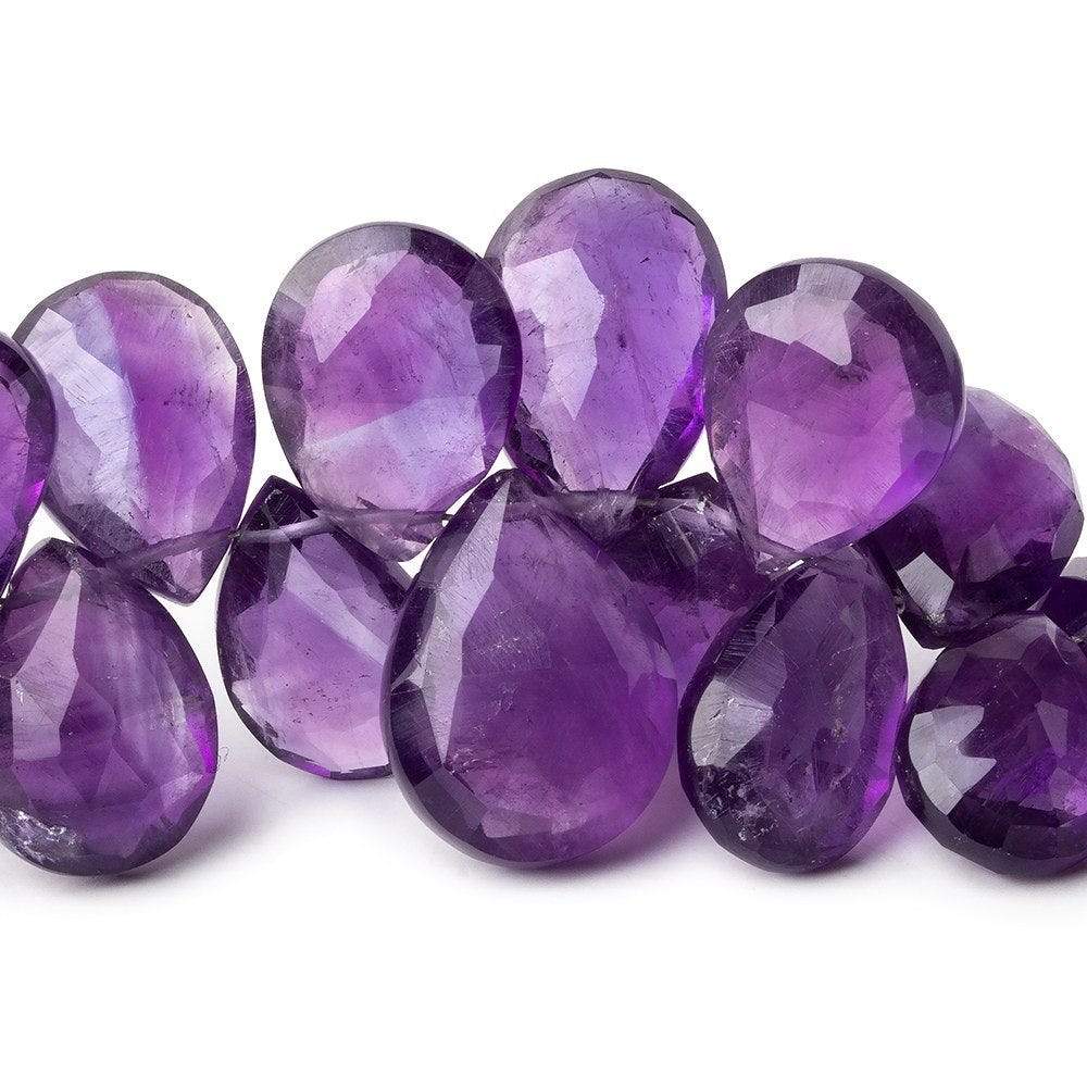 12x9-17x12mm Amethyst Faceted Pear Beads 8 inch 47 pieces - Beadsofcambay.com