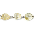12x9-18x9mm Citrine faceted nugget Black Gold plated Chain by the foot 15 bead per - Beadsofcambay.com