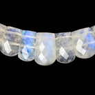 12x9-19x12mm Rainbow Moonstone double drilled faceted fancy shape collar 39 beads - Beadsofcambay.com