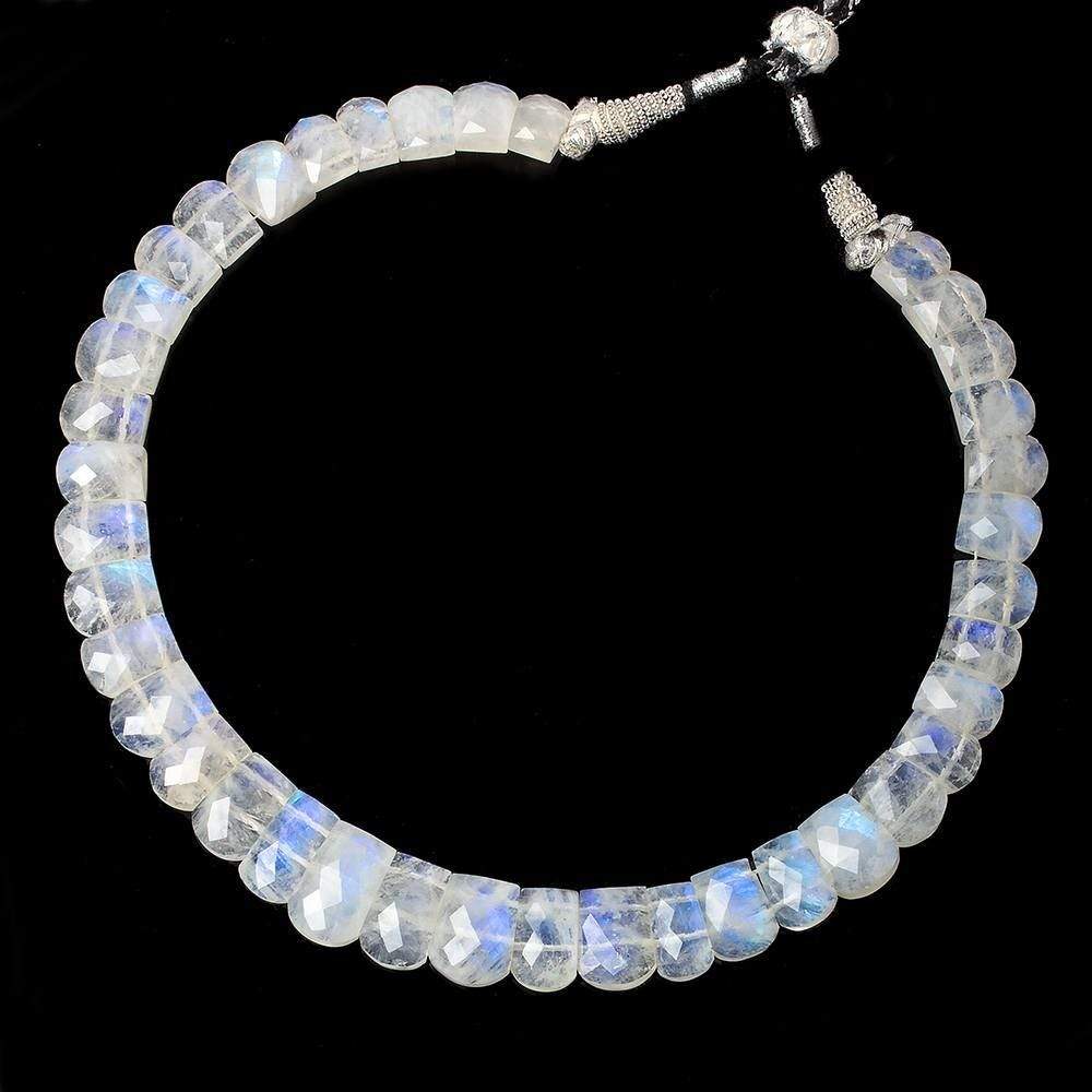 12x9-19x12mm Rainbow Moonstone double drilled faceted fancy shape collar 39 beads - Beadsofcambay.com